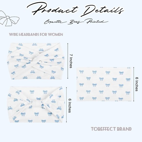 Women's Cloth Wide Headbands 3 Pack Soft Stretchy Non Slip Turban Hair Accessori - Picture 2 of 7